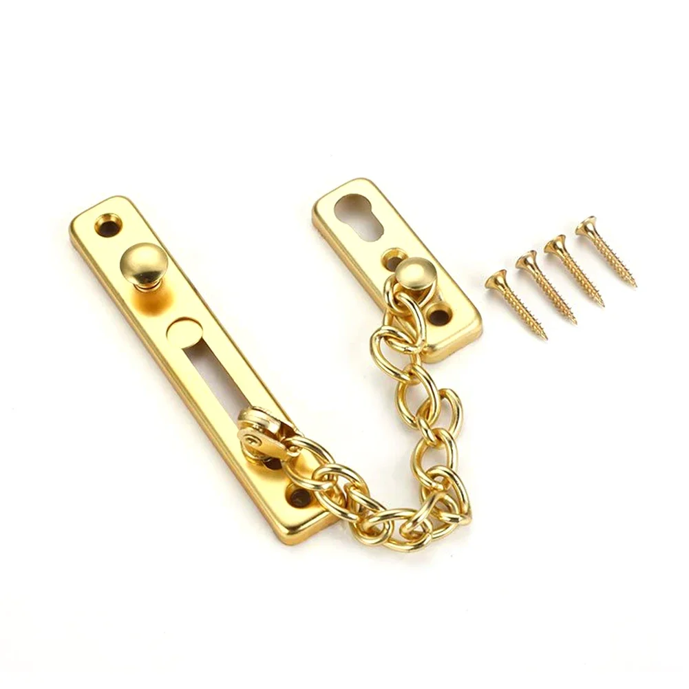 Door Chain with Lock Door Lock Bolt Chain Kids Safety Security Home Latch Buckle Guard Lock Anti-Theft Hotel Hardware Accessorie