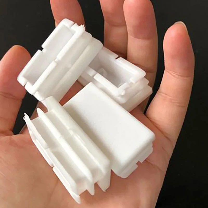 15x15mm100x100mm 흰색 플라스틱 사각/직사각형 튜브 내부 플러그 블랭킹 엔드 캡 미끄럼 방지 테이블 의자 발 커버