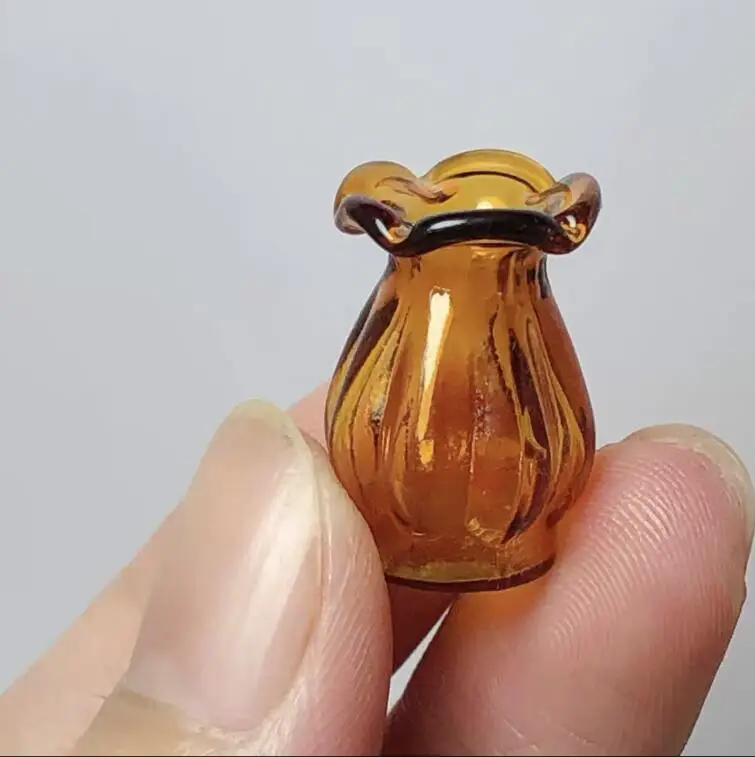 Dollhouse Miniature Accessories Mini Little Star Flower Model with Glass Bottle Simulation Vase Toys Doll House Decoration 3