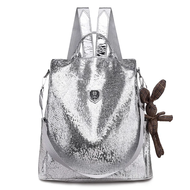 

Trendy Women's PU Leather Anti-Theft Black Backpack for School and Work