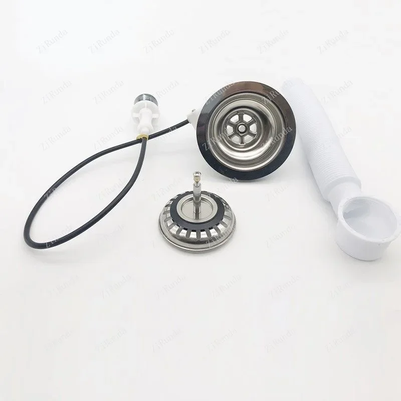 ~Mop pool platform controlled sewer household stainless steel sink platform controlled sewer press switch fittings