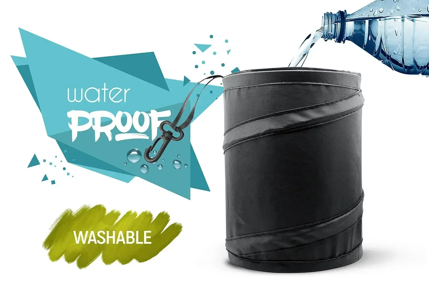 Coolinker Car Trash Can Portable Garbage Bin Collapsible Pop-up Water Proof Bag Waste Basket Bin Rubbish Bin 1 Pack car trash can