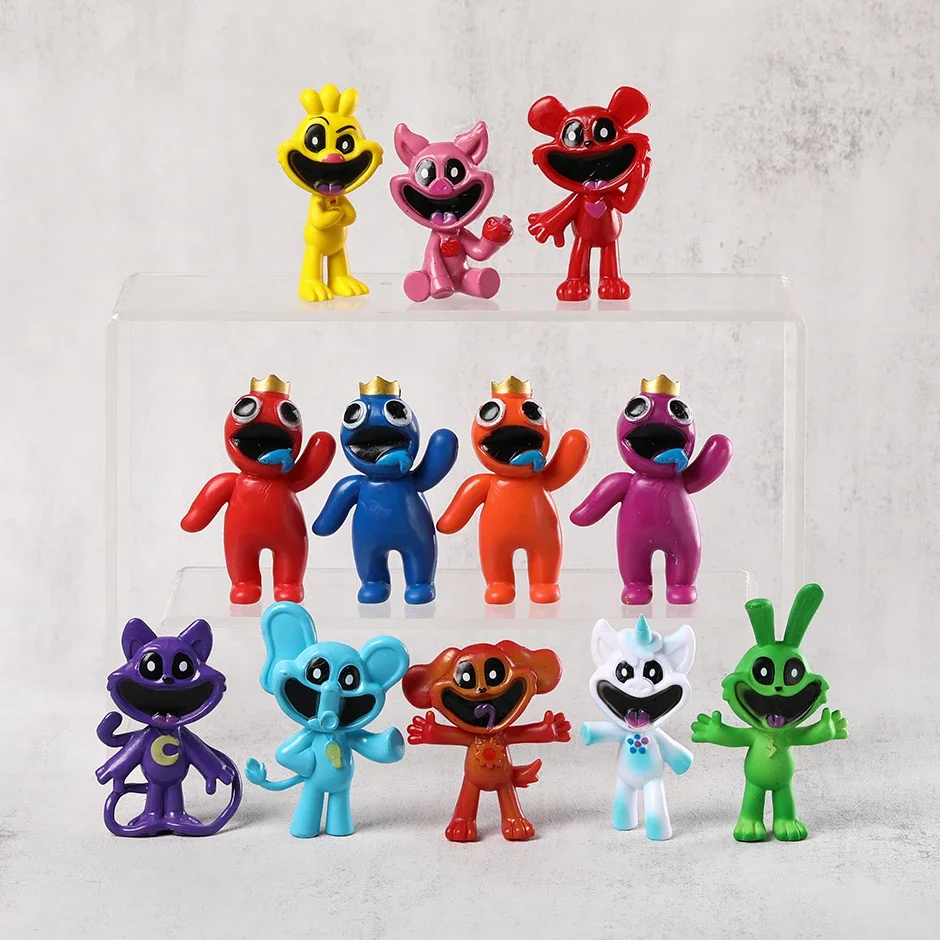 Set Di 12 Bambole Sorridenti Figure Giocattoli Decorazione Desktop Bambole Regalo