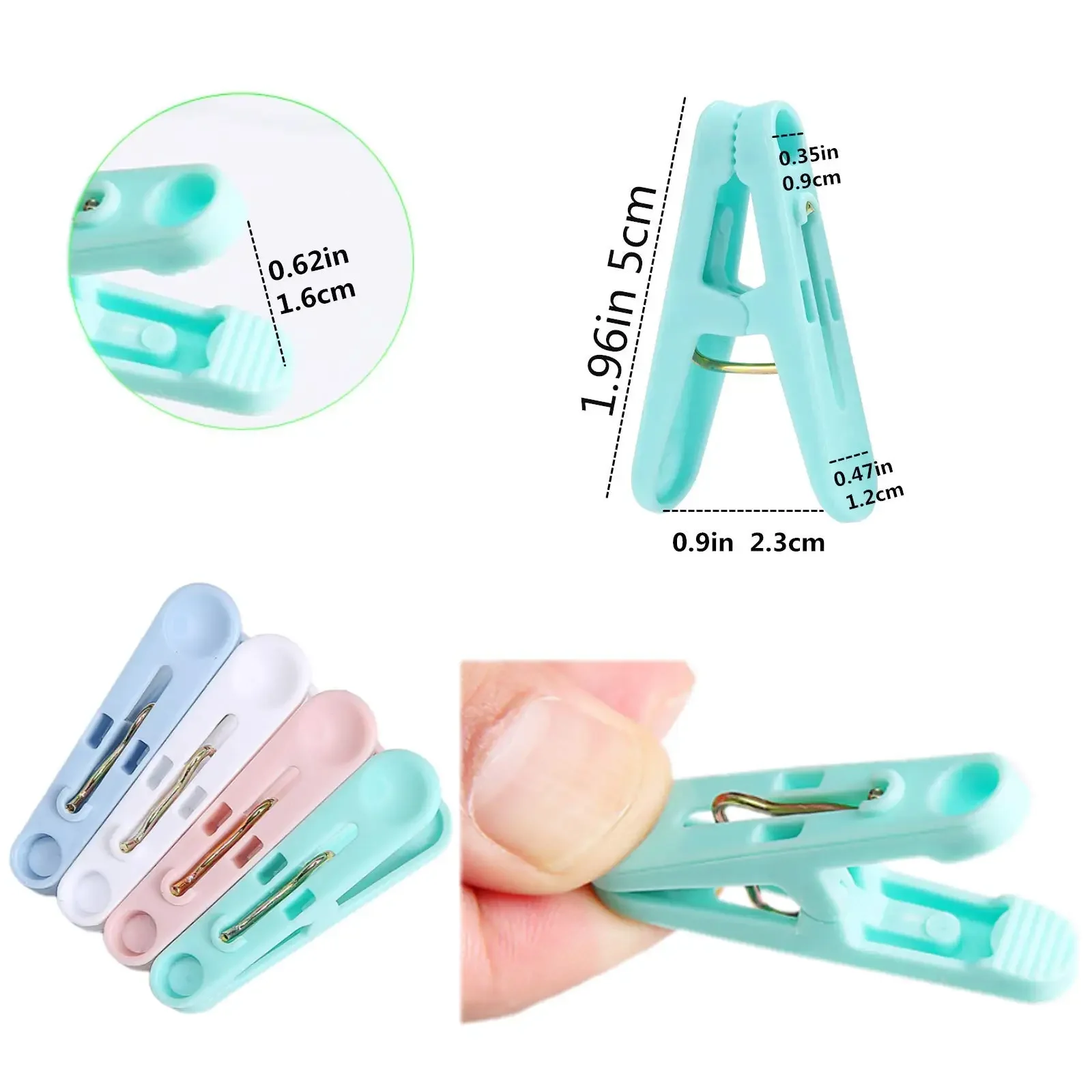 Description Picture 5 of itemPlastic Clothes Pins Laundry Clips, Colorful Clothespins,2 inch Small Clothes Pin with Clothespin Bag,Clothespins for Hanging
