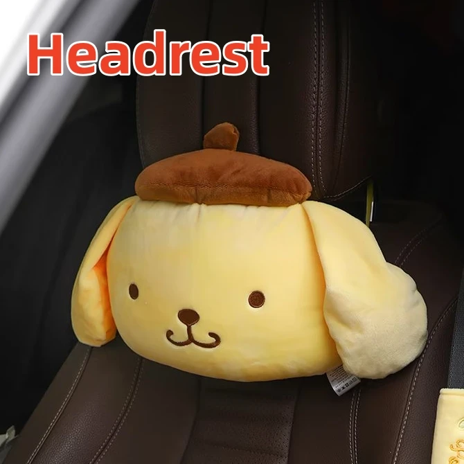 thumbnail image 1 of Sanrio Cute Pom Pom Purin Plush Toy Headrest Seat Belt Cover Back Cushion For Car Seat Throw Pillow Sofa Bed Xmas Gifts Girl, 1 of 5