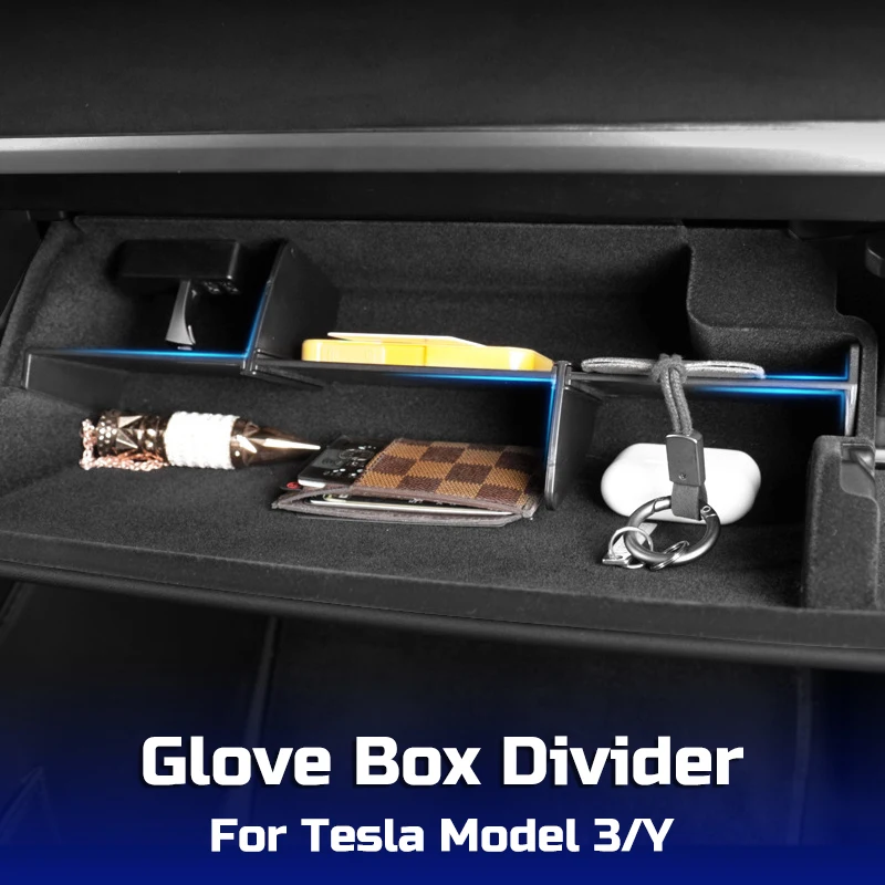 Glove Box Divider Organizer for Tesla Model Y 3 20192022 Glovebox