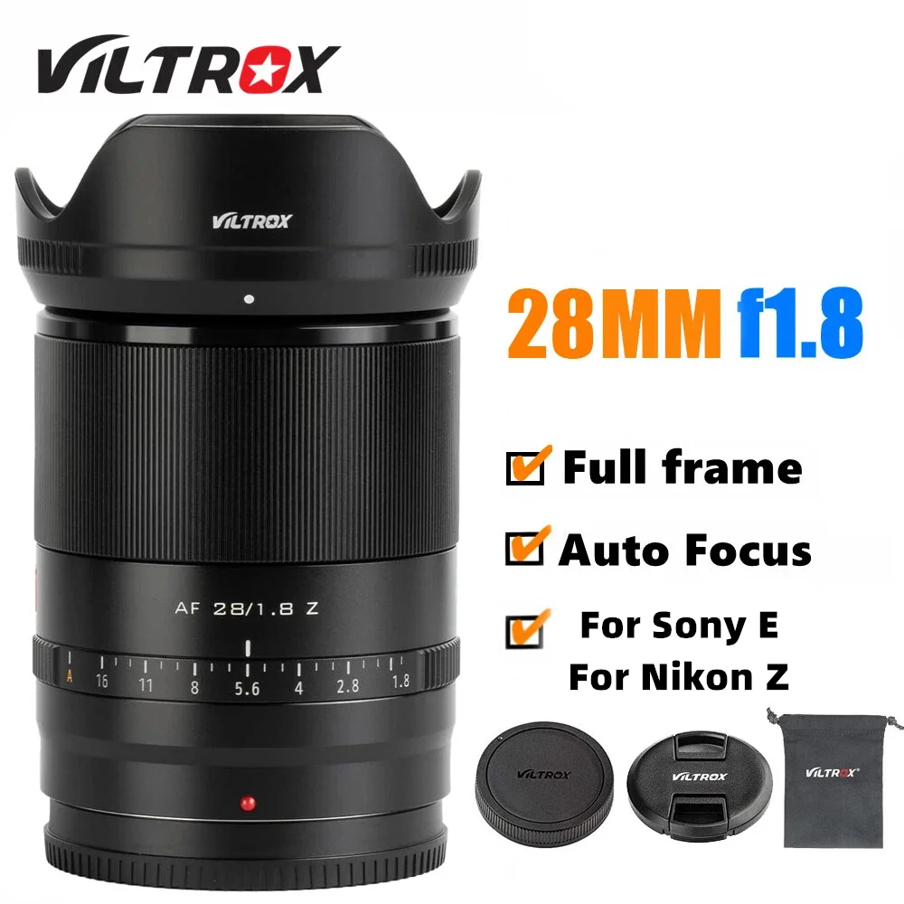 ·Viltrox 28mm F1.8 카메라 렌즈 E 니콘 Z 마운트 미러리스 카메라용 풀 프레임 자동 초점 렌즈``