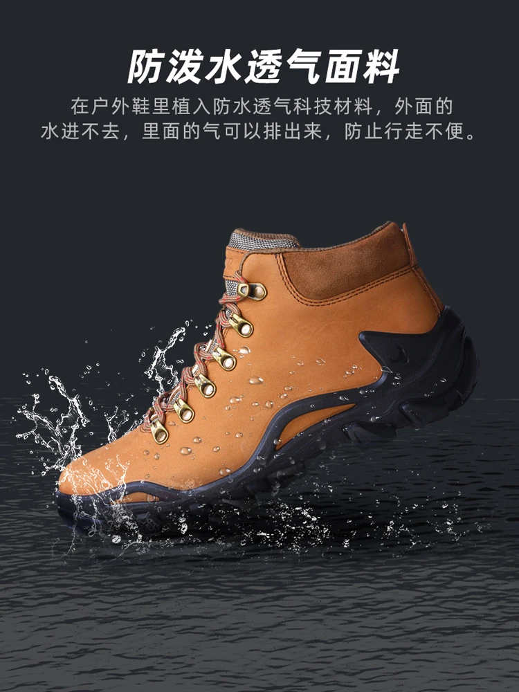 XGN Cowhide Hiking shoes Men Event waterproof hunting Boots Tactical Desert Combat Military Boots women Ankle trekking Sneakers