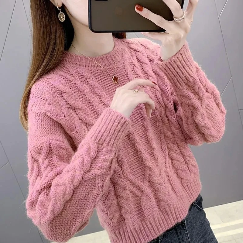 

Autumn Winter Solid Color Round Neck Turtleneck High Waist Short Section Slim Fashion Sweater Women Wear Outside Women's Tops