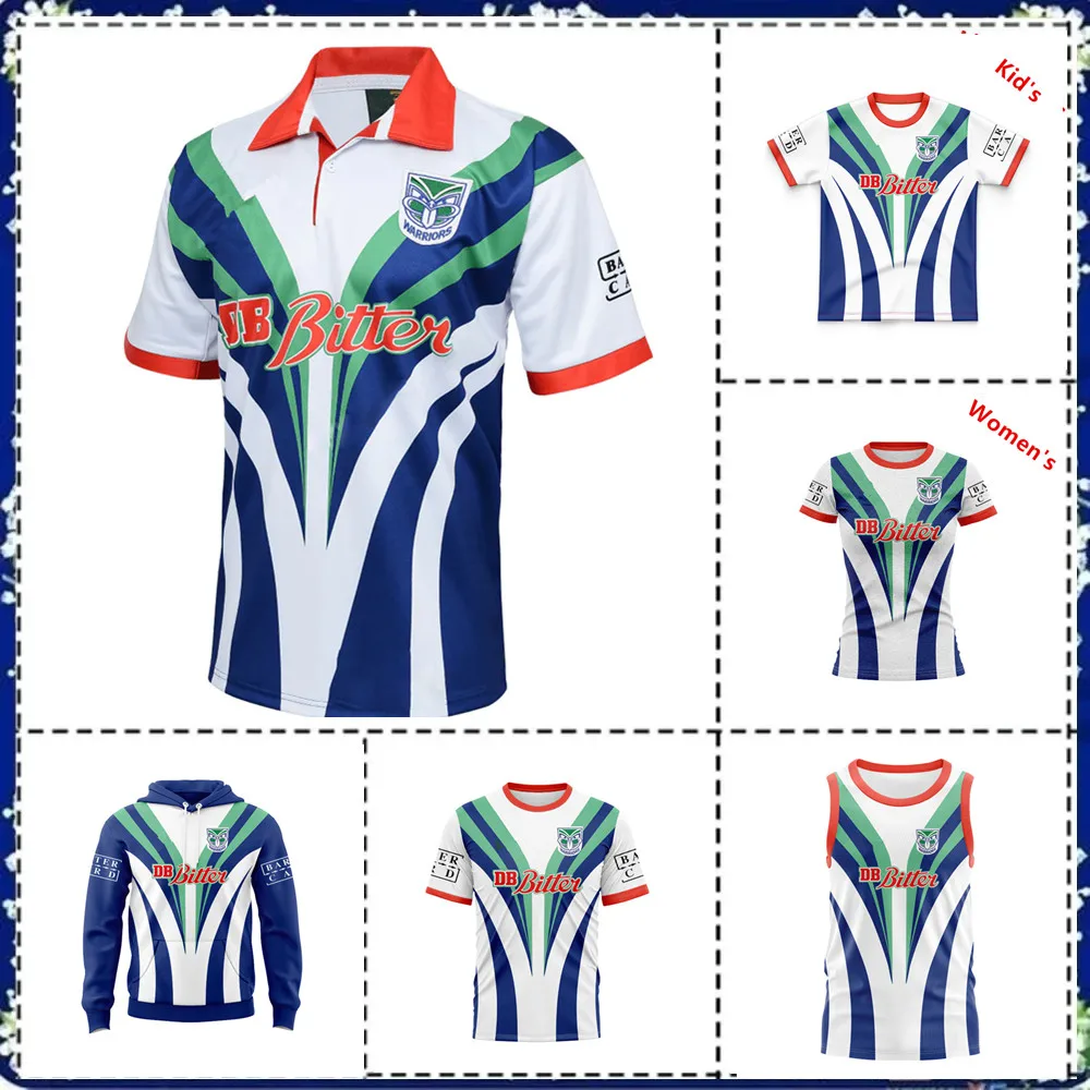 1998 WARRIORS MENS HOME RETRO RUGBY JERSEY size S-5XL ( Print name and number ) rugby jersey