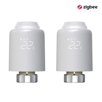 TRV ZigBee สมาร์ทเทอร์โมสตัท, วาล์วหม้อน้ำควบคุมอุณหภูมิเครื่องทำความร้อนในบ้าน Alexa Google 8