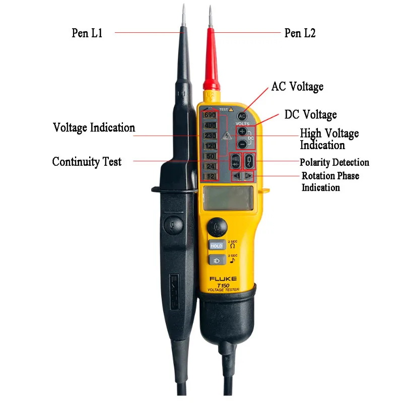 FLUKE T90 T110 T130 T150 Contactless Intelligent Clamp Type High Precision  Ammeter Multimeter Digital