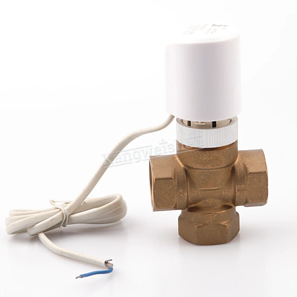 

3 Way Electric Thermostatic Head Radiator Actuator Brass Valve