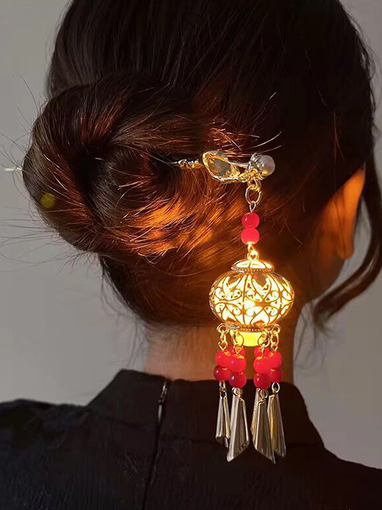 여성 헤어 액세서리에 대 한 1Pcs 빈티지 랜 턴 Tassels 머리 Stcikers