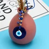 2 Pcs 's Eye Pendant Blue Hamsa Beads Key Chain Accessory Eyes Hanging Glass 6