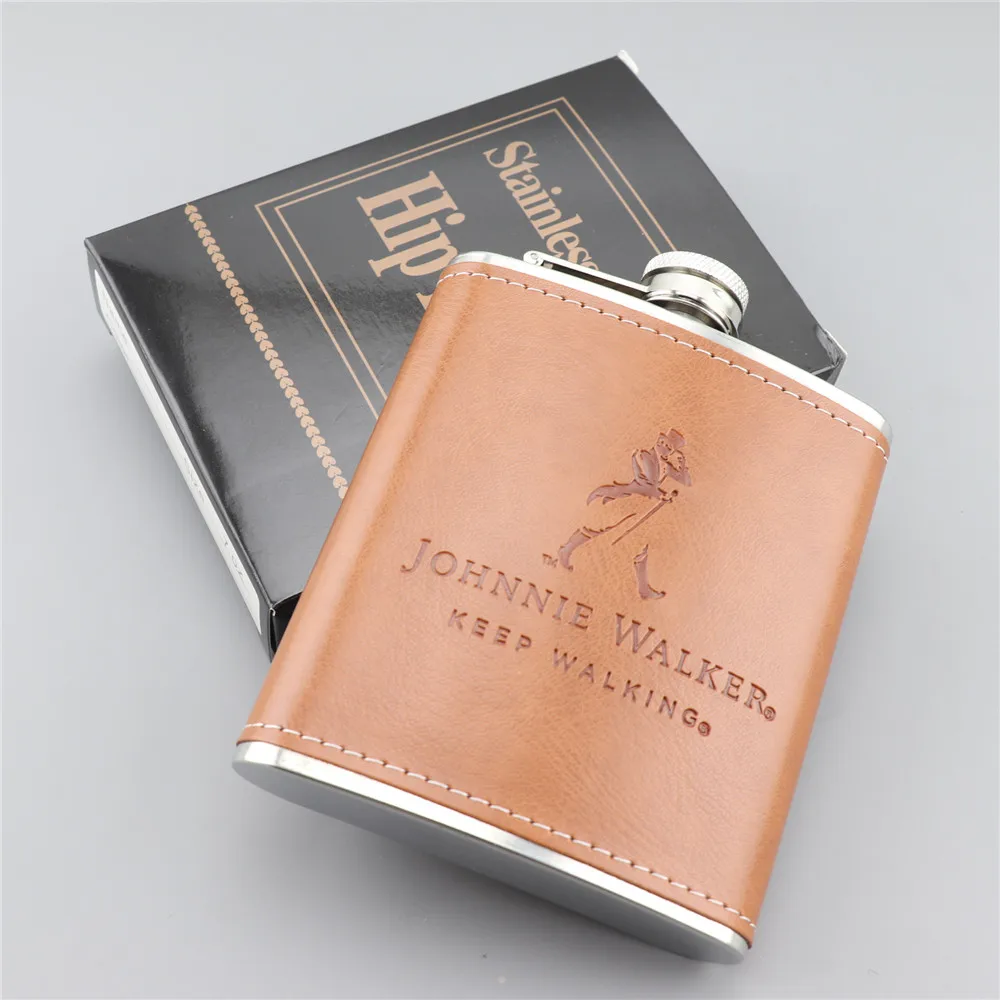 Mini 7oz Pu Leather Wrap Whisky Flagon Stainless Steel Hip Flask Alcohol Bottle Vodka Liquor Pocket images - 6