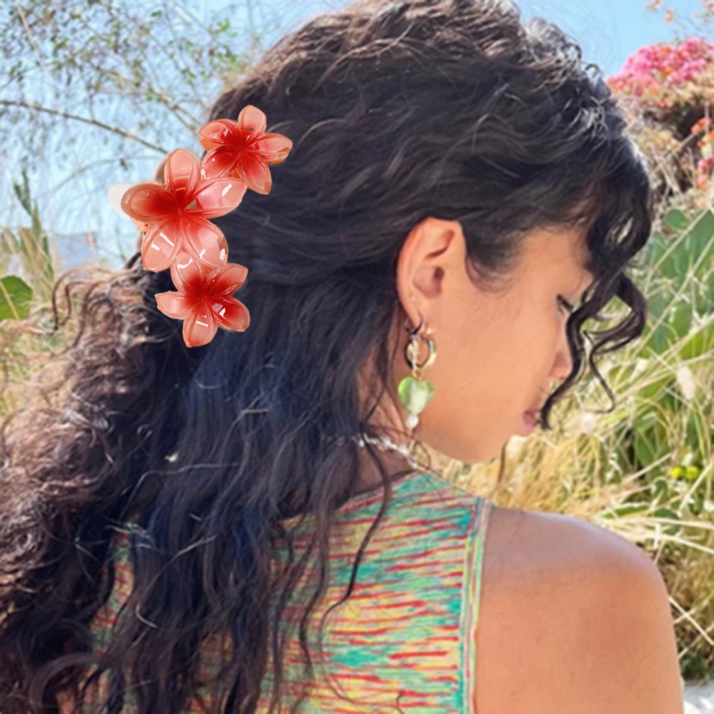 Candy Color Flower Hair Claw Clips for Women Sweet Shark Clip Hair Claw Crab Clamp Barrettes Holiday Travel Hair Accessories