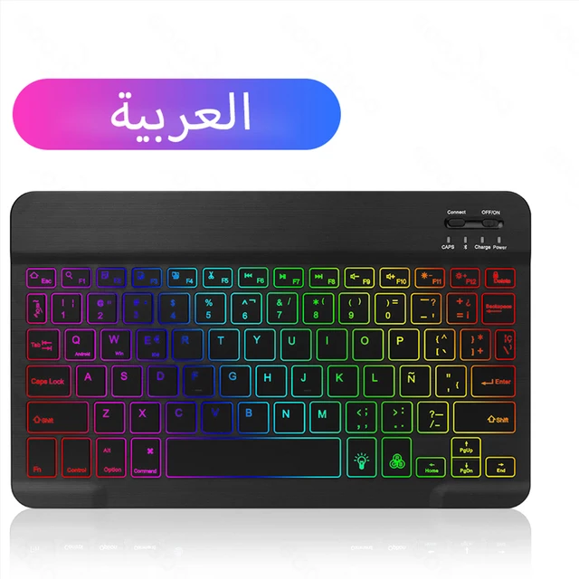 Tastiera wireless ebraica ultra sottile Bluetooth e doppia modalà 2.4G Tastiera wireless Israele a basso rumore per tablet iOS iPad Android Windows  7