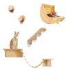 Wall Mounted Cat Tree Cat Climbing Wooden Shelves Climbing Hammock Set Scratching Post and Ladder for Cats Playing and Sleeping 3