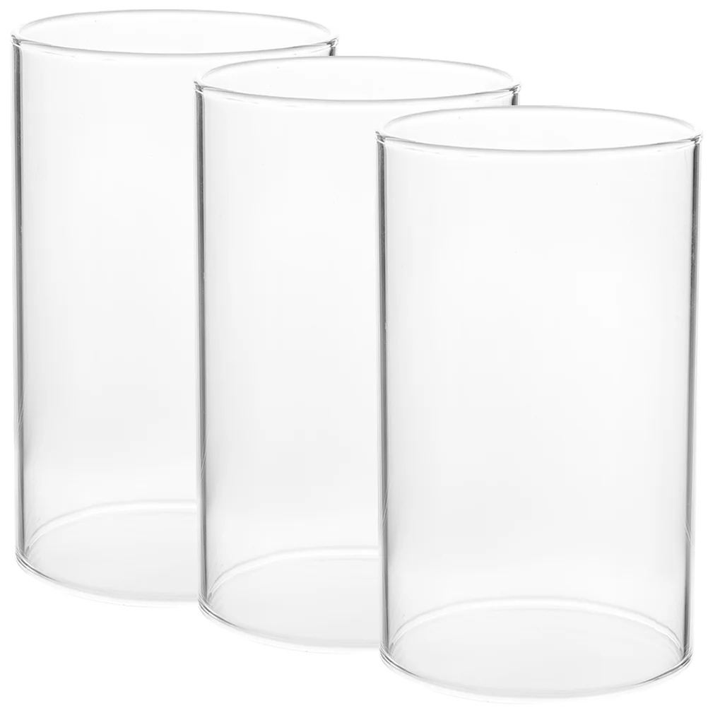 

Windproof Candle Cup Cylinder Candle Holder Clear Glass Candleshades Candle Stand Candle Tube Cylinder Candle Cover