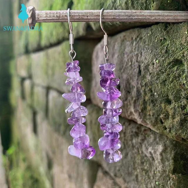 Multistone Earring 925 Sterling Silver,Dangle Earring Gemstone Earring  Purple — Discovered