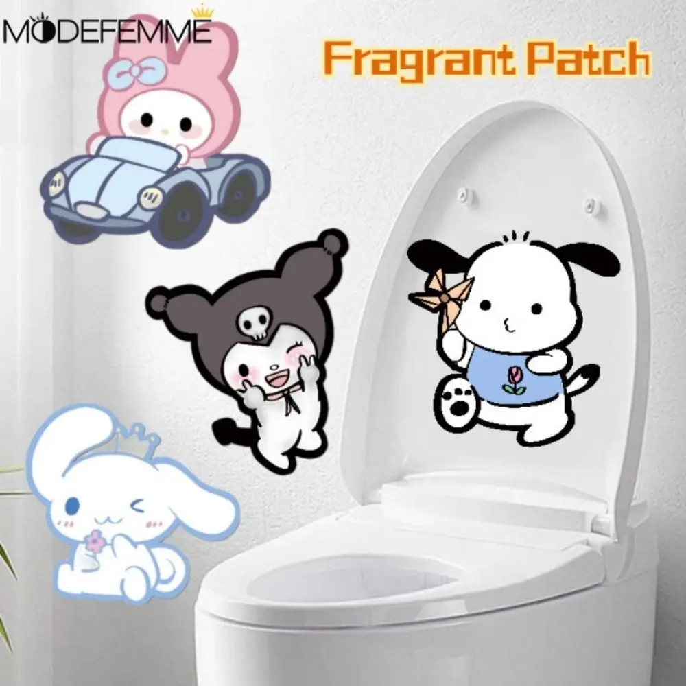 Cartoon Toilet Deodorant Stickers Rose Lavender Fragrance Self adhesive Remove Odor Fresh Air Bathroom Supplies