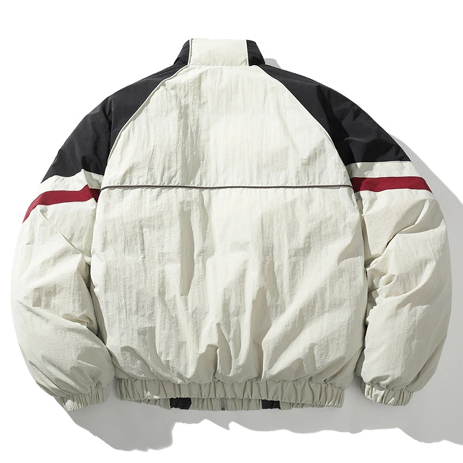 Men Winter Jackets Thicken Warm Parkas Coats Patchwork Vintage Oversized Padded Jackets Streetwear Harajuku Hip Hop Jackets