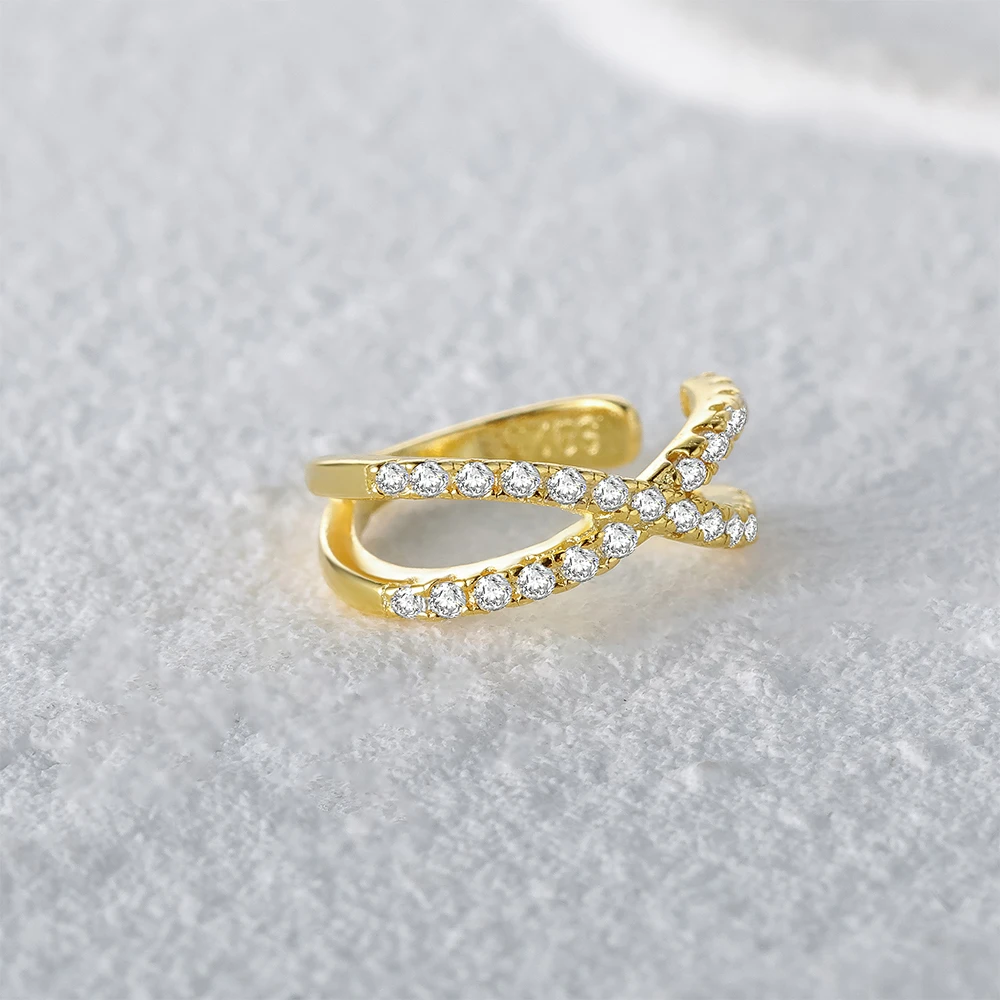 925 Sterling Silver Ear Cuff For Women 1 pcs Charming Zircon Clip On Earrings Gold earcuff Without Piercing Earrings Jewelry ear clip earrings clip earrings