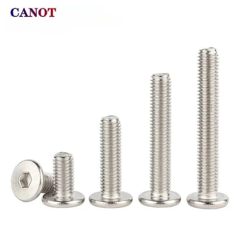 M2 M2.5 M3 M4 M5 M6 M8 A2 304 Stainless Steel Hex Hexagon Socket Ultra Thin Super Flat Wafer Head Computer Screw Car Bolt