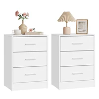 WOLTU 2 шт./компл. тумбочка прикроватная тумбочка 39x54x28 см приставной столик с 3 ящиками современный шкаф для хранения для спальни гостиной