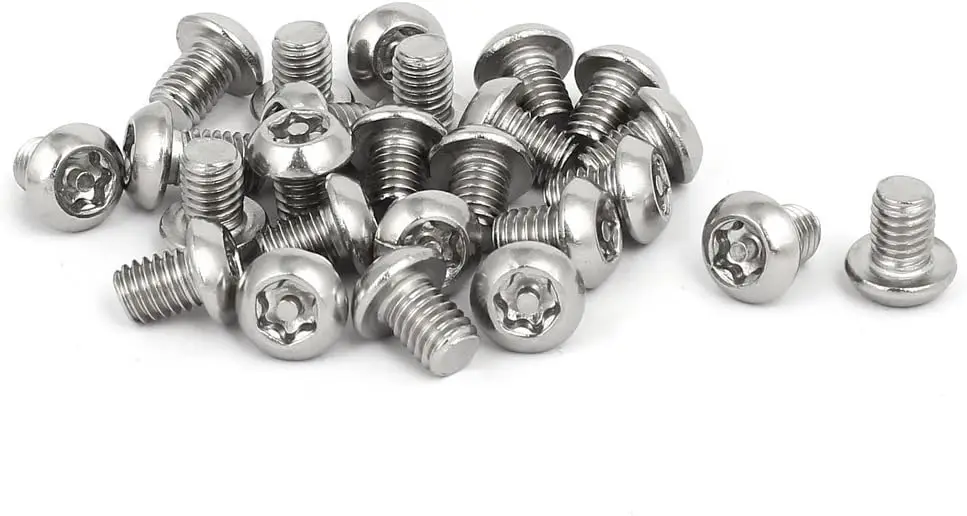

Keszoox M6 x 8mm 304 Stainless Steel Torx Security Pan Head Machine Screws 25PCS