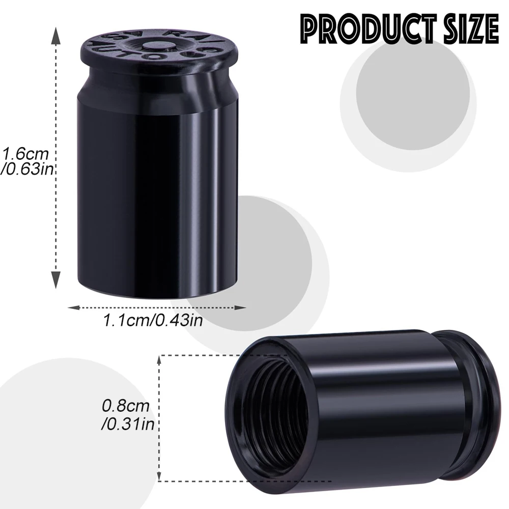 Universal Leak-Proof Tire Valve Stem Caps - Set of 4
