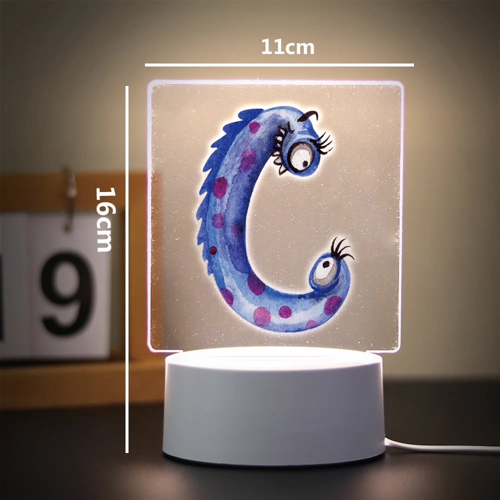 문자 LED 야간 조명, 16 색 변경 RGB 주변 조명, 침실 축제 홈 침대 옆 게임 룸 장식
