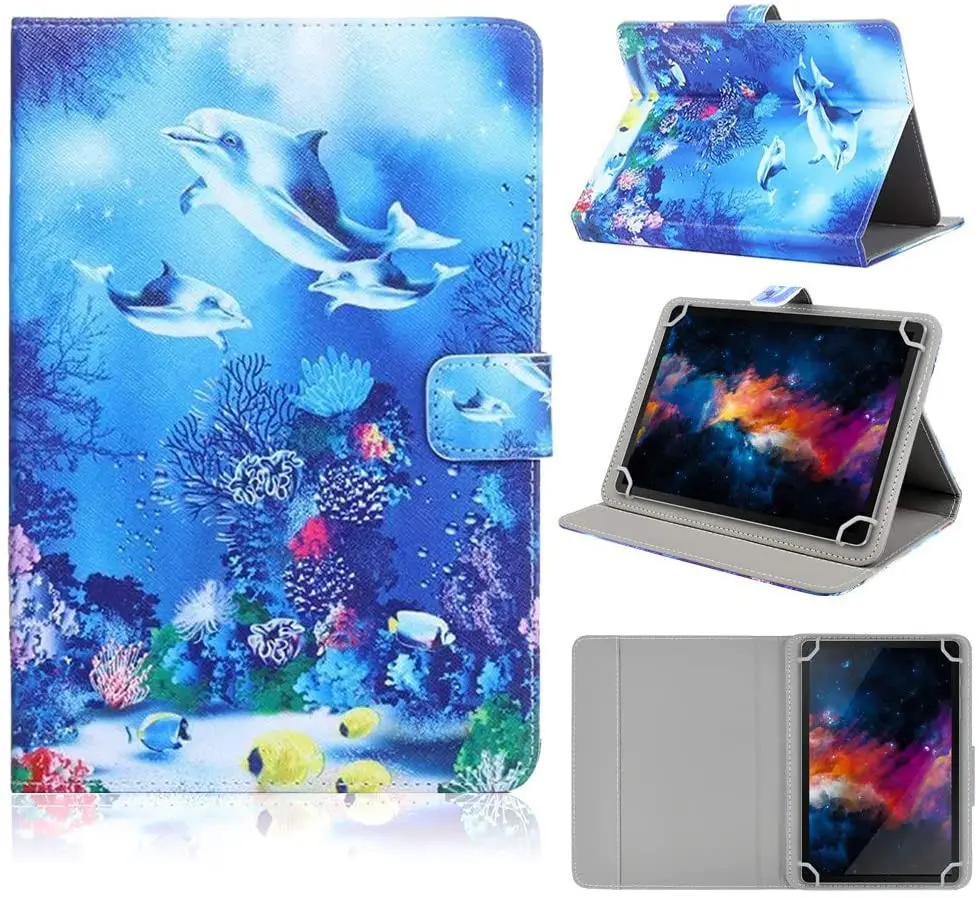 10 Inch Universal Tablet Case With Document Pocket - Adjustable Stand Cover For 9-11 Inch Tablets