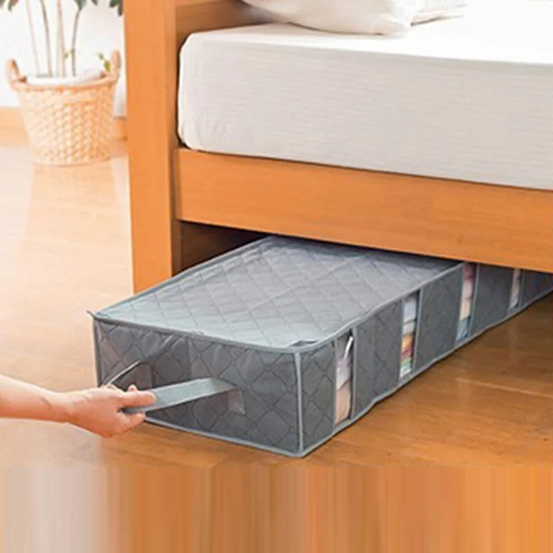 Under Bed Non Woven Blanket Clothes Storage Bags Cotton Large Capacity Quilt Moisture Proof and Dustproof Bags Home Organizer 2