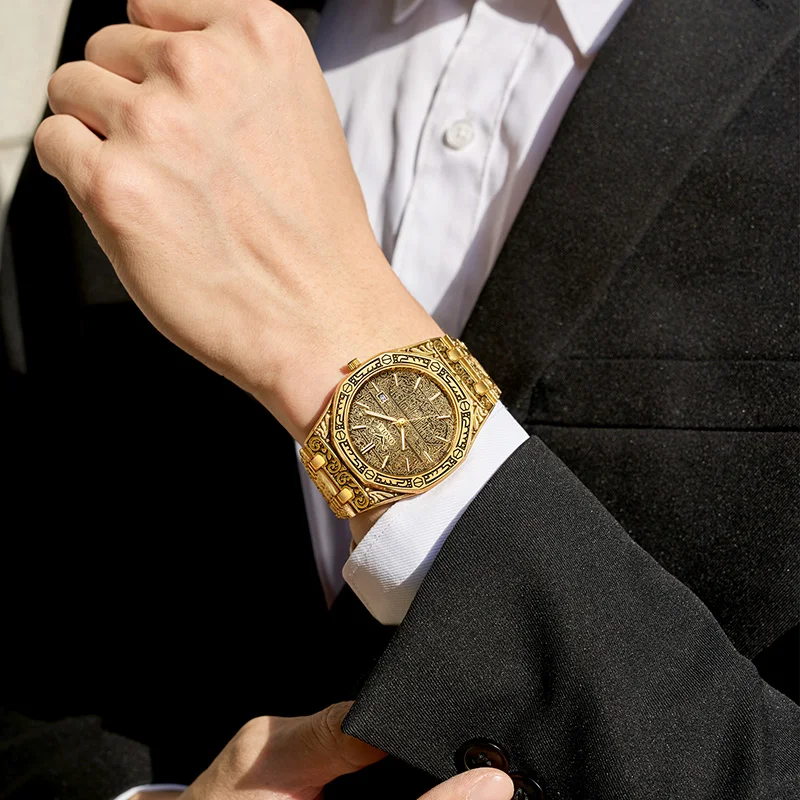 ONOLA Brand Fashion Watch for Men Leisure Business Luxury Waterproof Gold Japan Movement Quartz Watches
