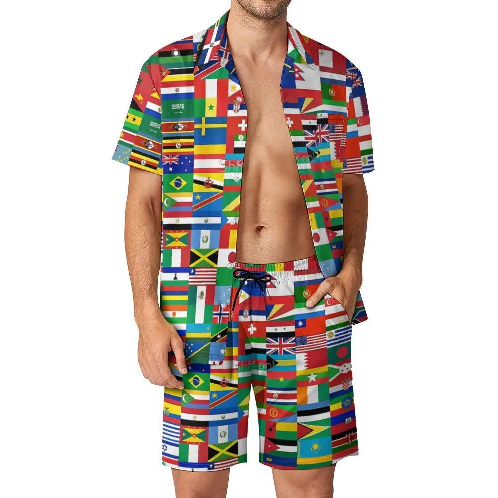 

Мужской пляжный костюм с флагами мира, 2 предмета