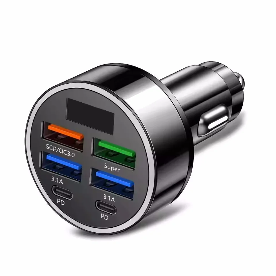 Chargeur de voiture 350W USB PD QC3.0 USB C, adaptateur de Type C pour iPhone Samsung Huawei Xiaomi, Charge rapide ﻿