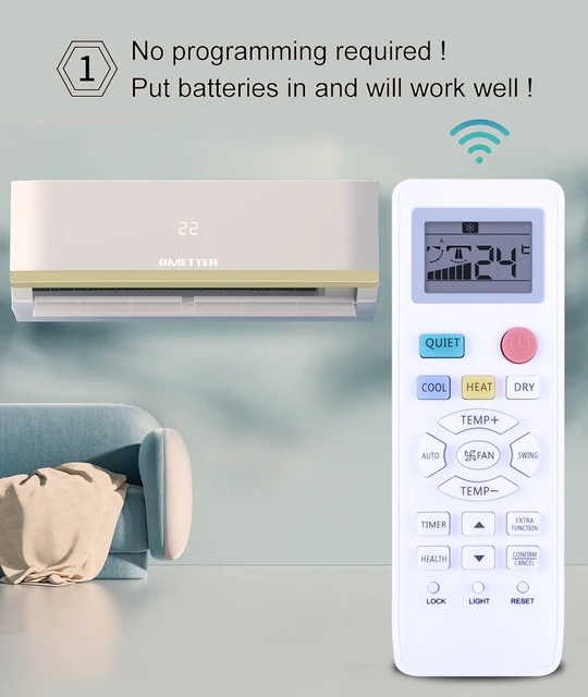 GOUYESHO Vervangende Afstandsbediening Voor Haier Airconditioner | Compatibel Met YL-HD04/YL-HD02