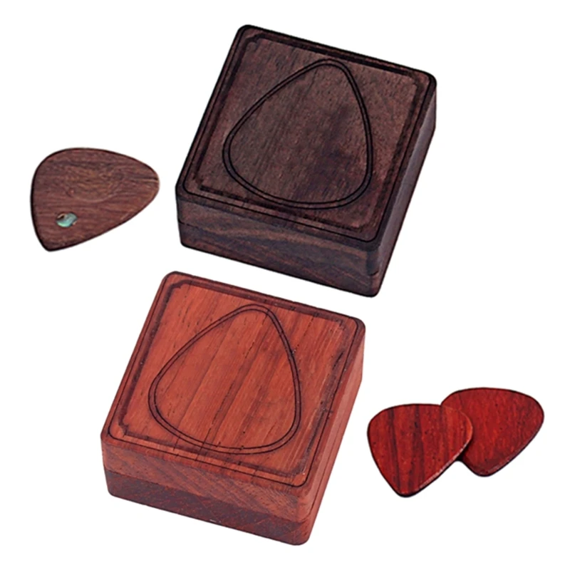 Wooden Guitar Plectrums Storage Box Practical Guitar Pick For Guitar