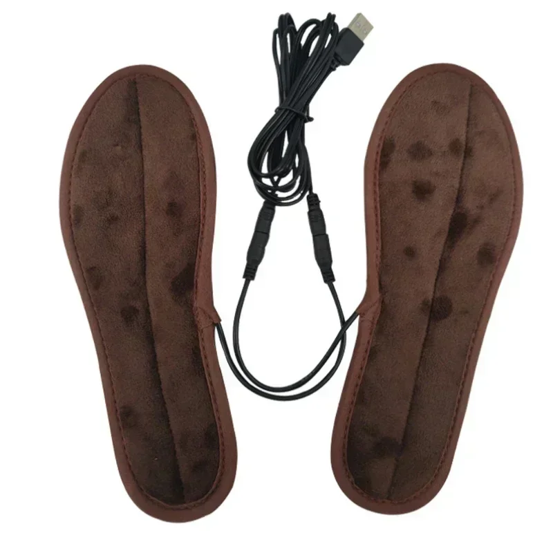 1Pair Insoles Electric Heated Shoe Insoles Warm Socks Feet Heater USB Foot Winter Warmer Mh56 Outdoor Camping Hiking Accessories