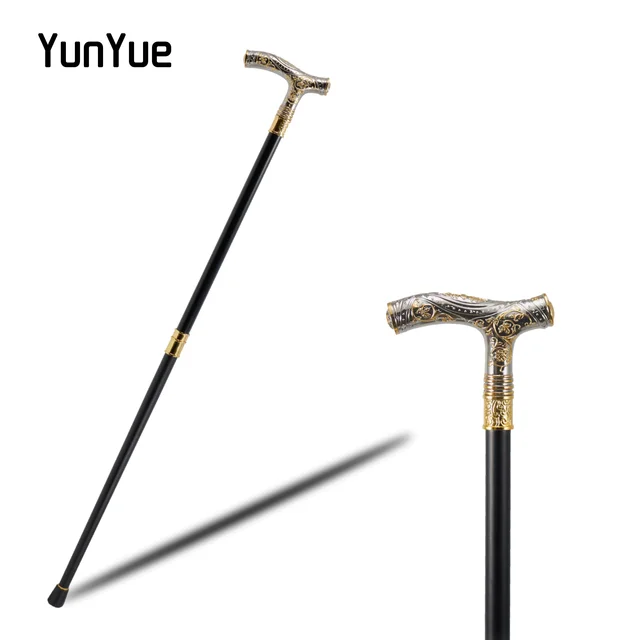 Golden White Eagles Head Flower Totem Relief Walking Cane Cosplay Fashion Walking Stick Gentleman Decoration Walking Stick 93CM