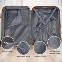 Ensemble de bagages 6 pièces avec sacs de voyage. Valises rigides extensibles avec roulettes pivotantes, noires. 6