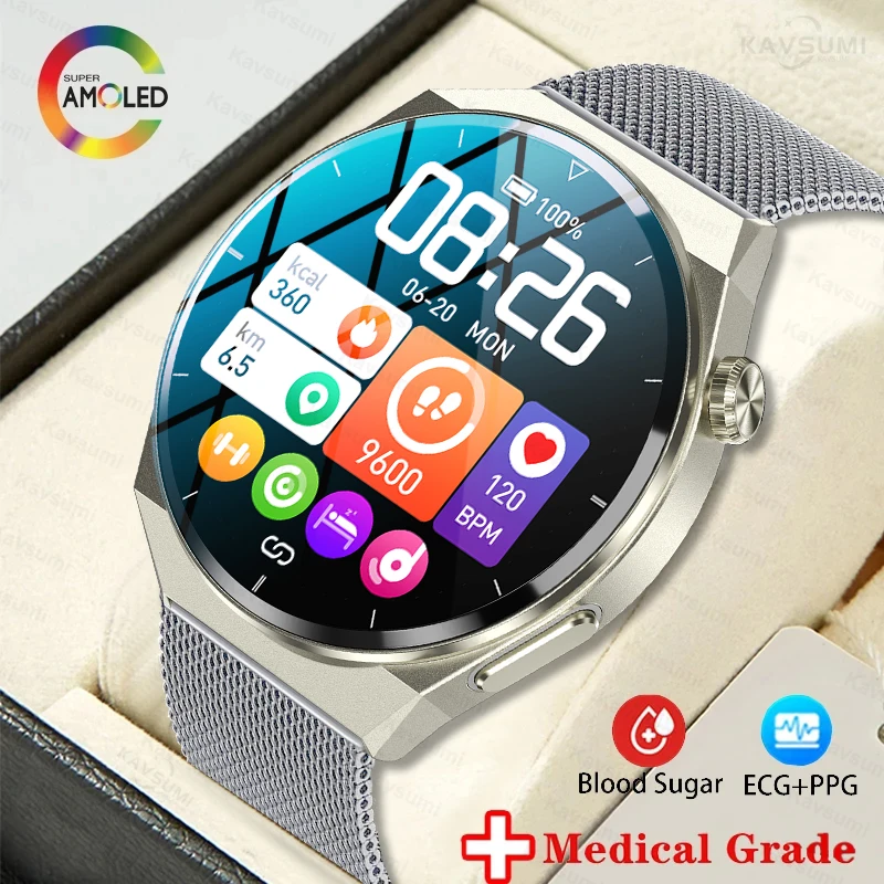 2023 New ECG+PPG Smart Watch Men Health Heart Rate Sangao Laser Blood
