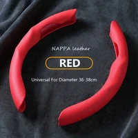 Universal Car Steering Wheel Cover NAPPA Leather 2PCS-Dimensional Anti Slip, Timple And Fashionable Protector Car Accessories 3