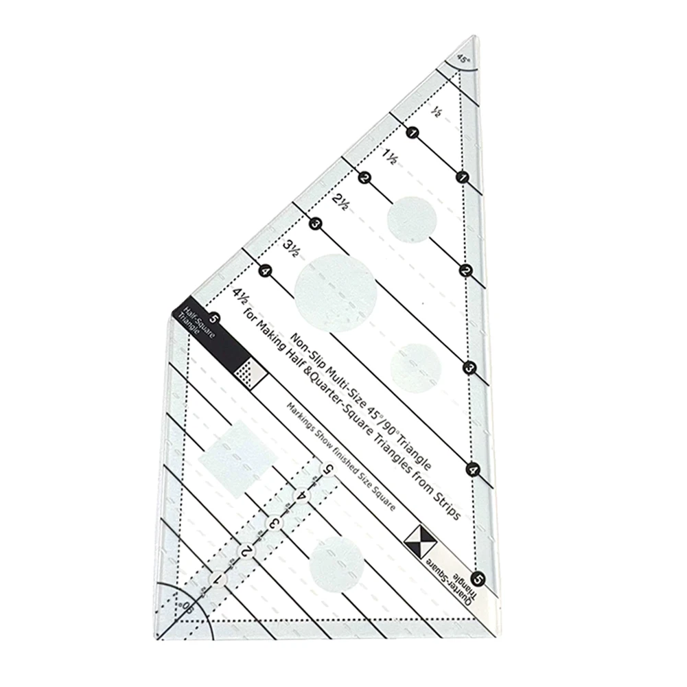 

Лоскутная Нескользящая линейка для шитья портных, поделок «сделай сам», 45, 90 градусов, треугольная портативная акриловая прозрачная линейка ручной работы для квилтинга и измерения