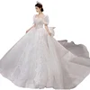 Luxury Wedding Dresses Shiny Big Beading Ball Gown With Long Train Bridal Dress Custom Made  Size Vestido De Noiva Customized 5