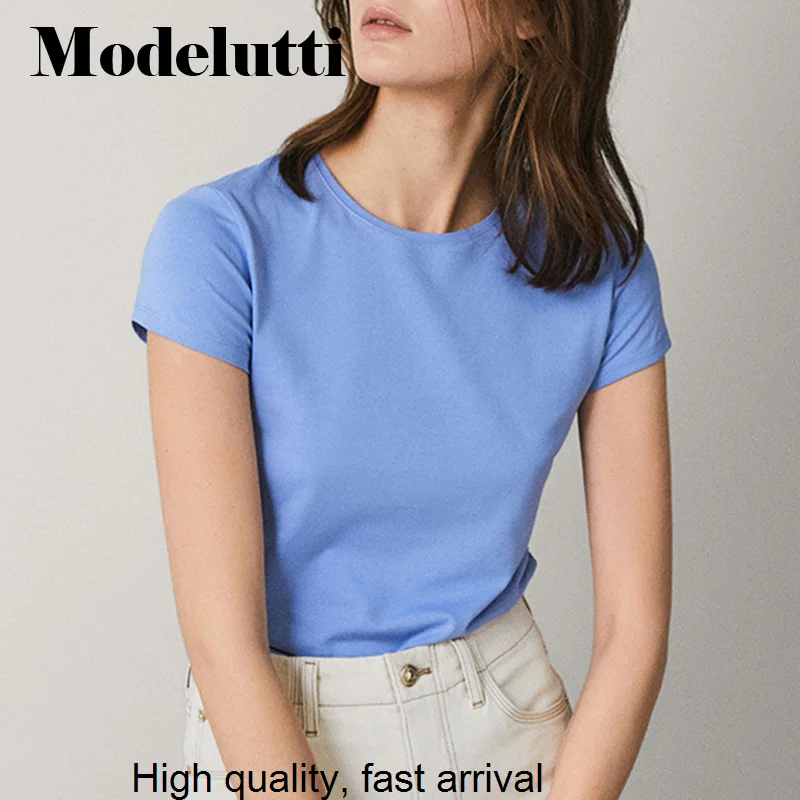 

New Spring 2023 Summer Fashion Short Sleeve Round Neck Basic Multicolor T-shirt Women Solid Simple Casual Tops Female