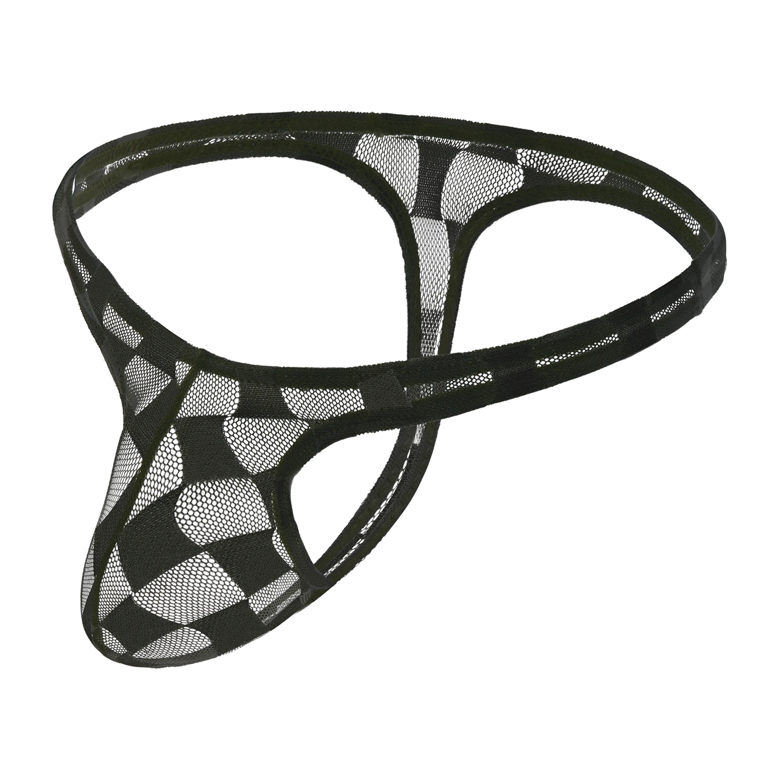 Thong Mini Panties Men G String Underwear Sexy Man Tanga hombre Penis Pouch Ultra-thin Checkered Underpants