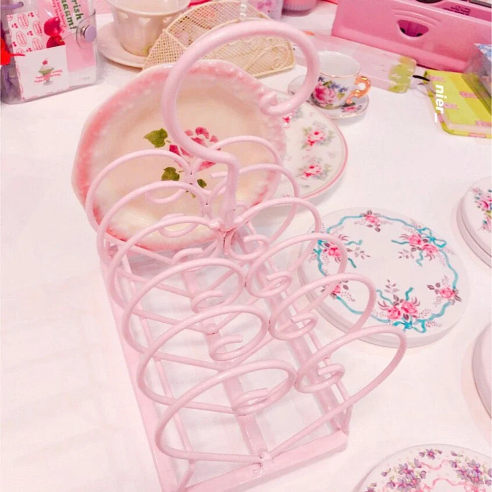Heart-Shaped Bowl Dish Storage Rack, Holder, Single Layer Bowls Dishes Drain Rack, Organizer in Kitchen Accessories 3